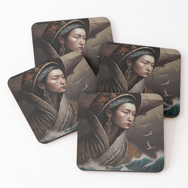 Item preview, Oriental woman, stormy sea and pirate ship. designed and sold by angelobaccili.