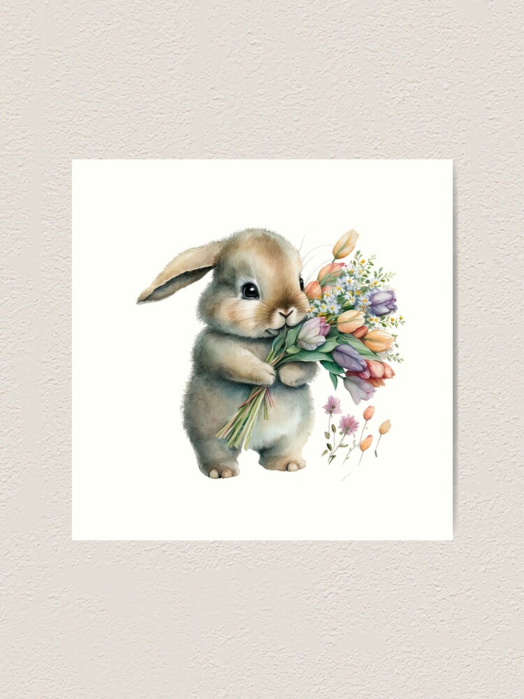Watercolor Little Bunny Rabbit