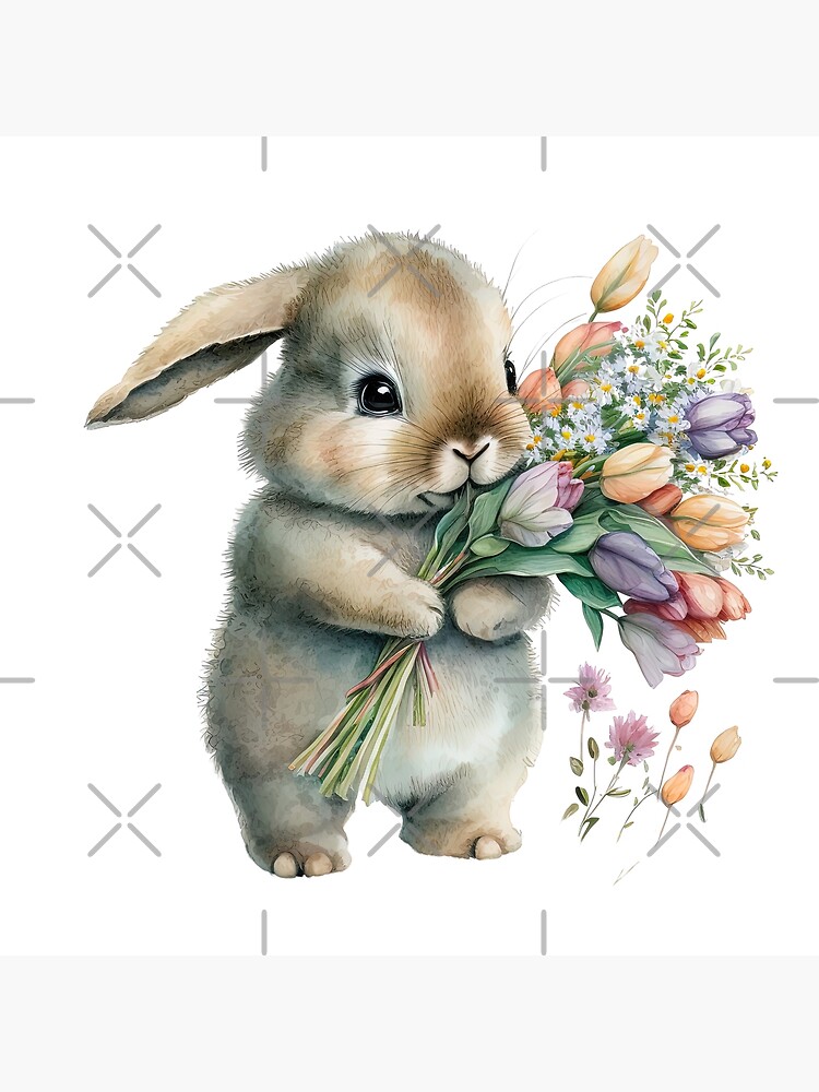 Watercolor Little Bunny Rabbit