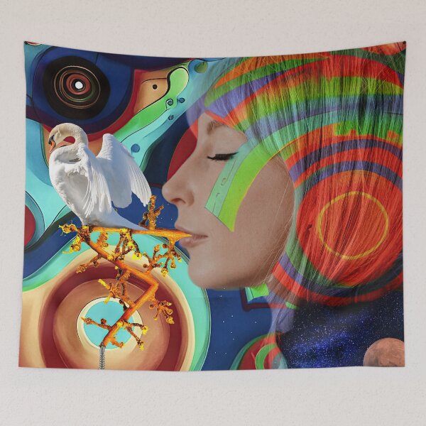 Item preview, "Swan Dream" Digital Collage Art designed and sold by Raven’s Wing Studio.
