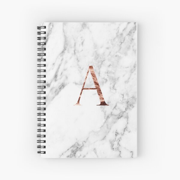 Monogram rose marble A Spiral Notebook
