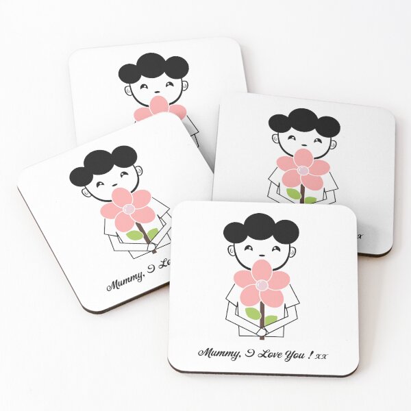 Item preview, A Boy Holding a Flower for His Dearest Mum | Mummy, I love you, xx designed and sold by Moyanana.