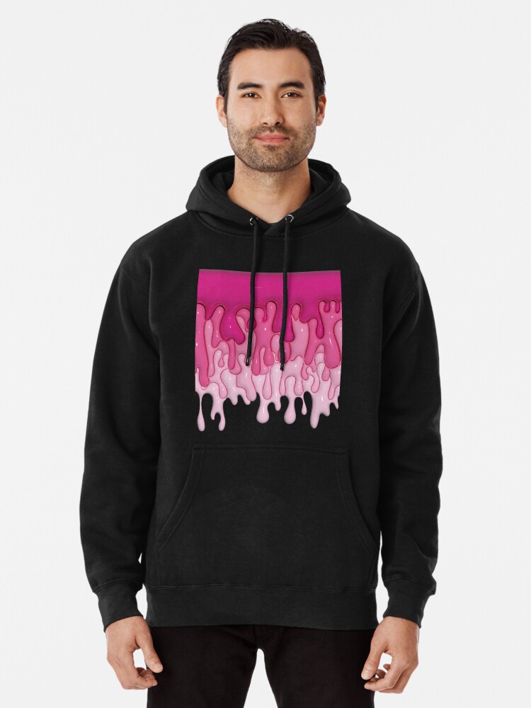 Pink and Drippy Pullover Hoodie