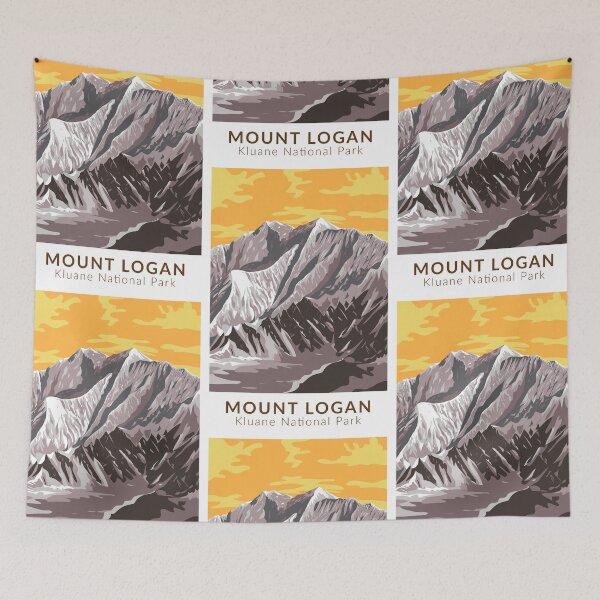 Item preview, Mount Logan Canada Travel Art Vintage designed and sold by KrisSidDesigns.