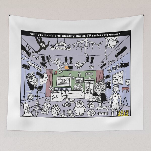 Item preview, Will you be able to identify the 45 TV series references? designed and sold by matan kohn.