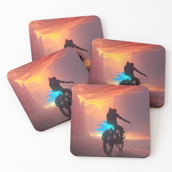 Item preview, A character on a bicycle at sunset designed and sold by brandway.