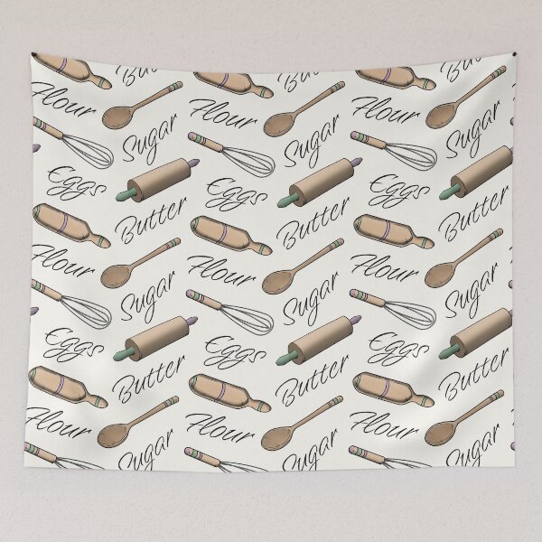 Item preview, Love to Bake Wooden Utensils Seamless Pattern Design designed and sold by CreativeDraws42.