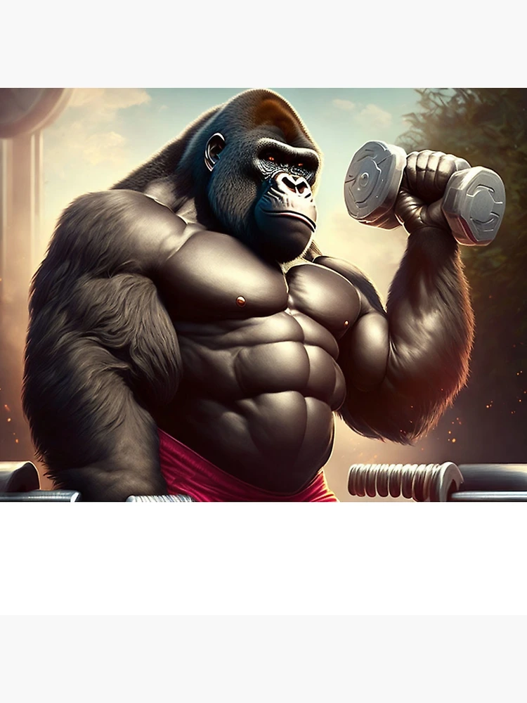 Gym Gorilla LIft Weight - Motivational Design Art Print