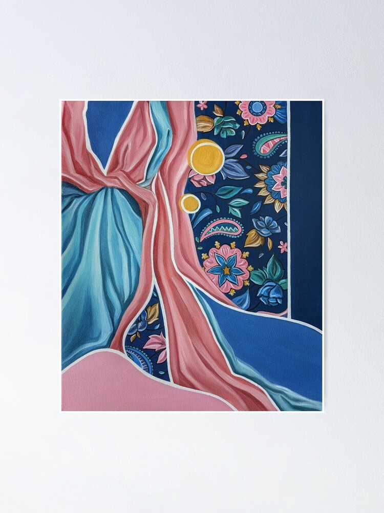 Aperçu 2 sur 3. Poster avec l'œuvre Composition tissus et motifs couleurs créée et vendue par mallorybernard.
