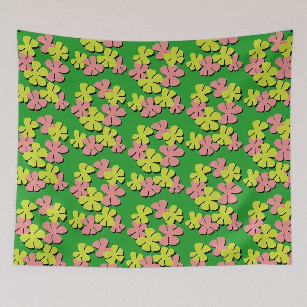 Item preview, pink and yellow cut-out flowers designed and sold by Lora Deyn.