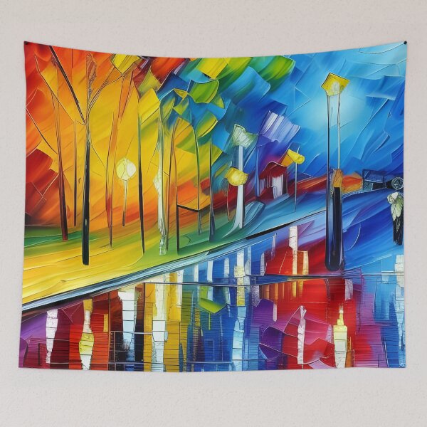 Item preview, Neo-impressionist park at night designed and sold by brandway.