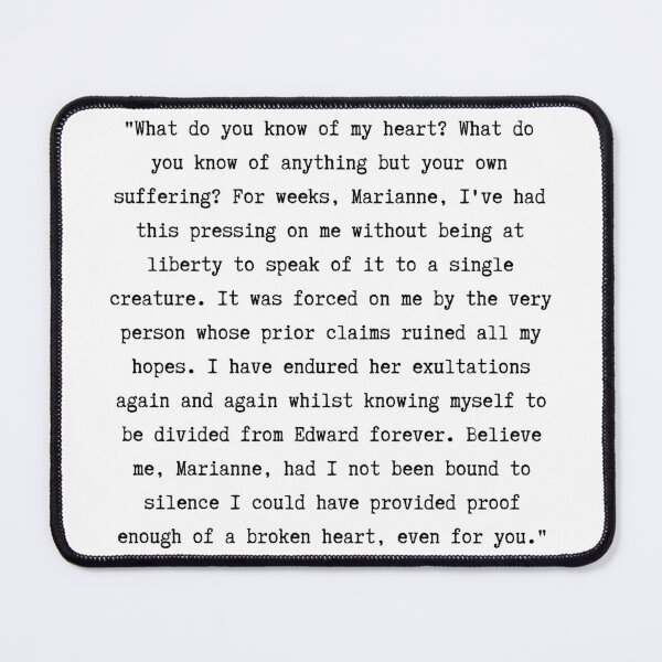 Item preview, Sense and Sensibility Quote | ...proof enough of a broken heart... designed and sold by WordsToArt.