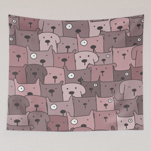 Item preview, Dusty Pink Dog Pattern designed and sold by OLAIZA.