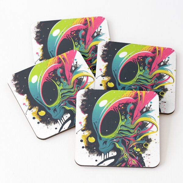 Item preview, Abstract Colorful Big Eyed Alien designed and sold by GotPink.