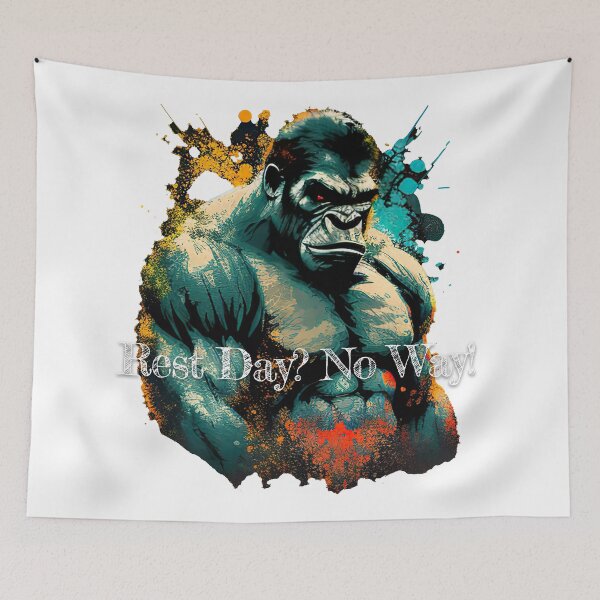 Item preview, Rest Day? No Way! Bodybuilding Fitness Gym Workout Exercise Merch Print  Design designed and sold by tengamerx.