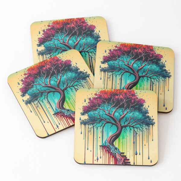 Item preview, Spiritual Journey: A Dripping Paint Tree of Life with Stairway to Heaven designed and sold by McGee-Artistry.