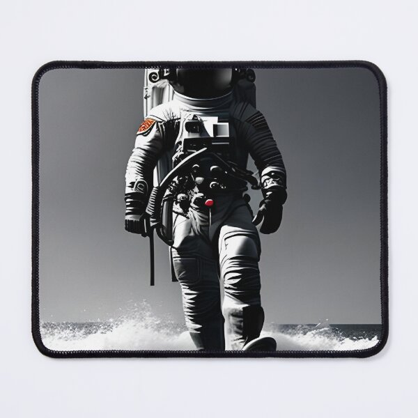 Item preview, black and white surfing astronaut designed and sold by redstar-design.