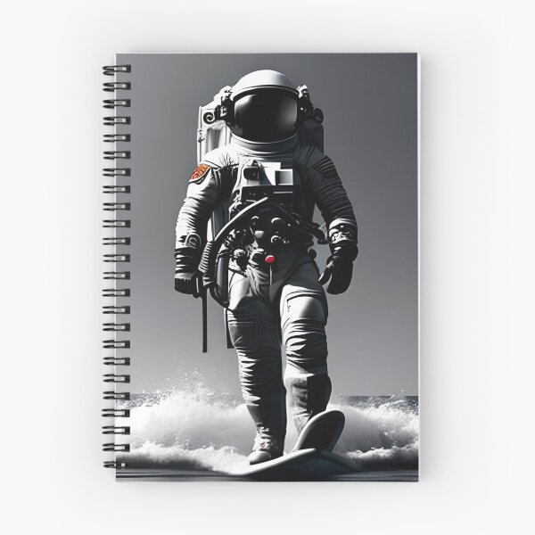 Item preview, black and white surfing astronaut designed and sold by redstar-design.