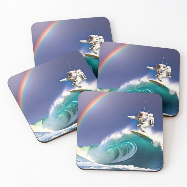 Item preview, astronaut surfing on a wave designed and sold by redstar-design.