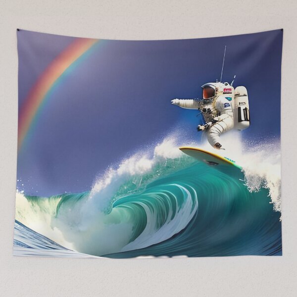 Item preview, astronaut surfing on a wave designed and sold by redstar-design.