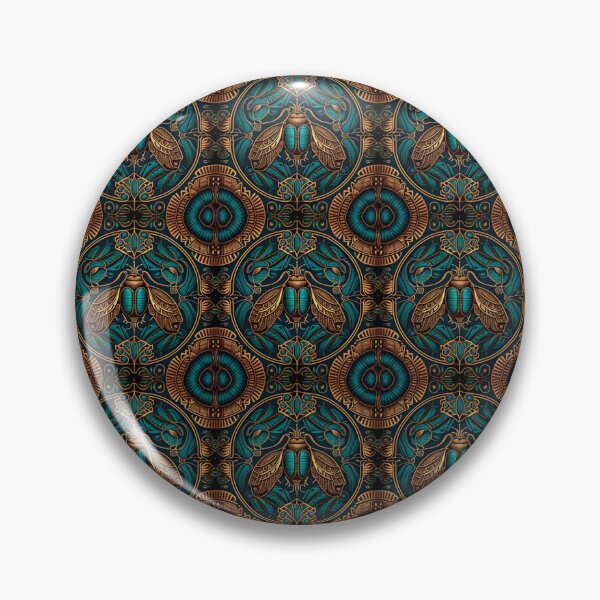 Item preview, Turquoise Sacred Egyptian Scarab Beetle Fabric Textile Pattern designed and sold by Alladin7.