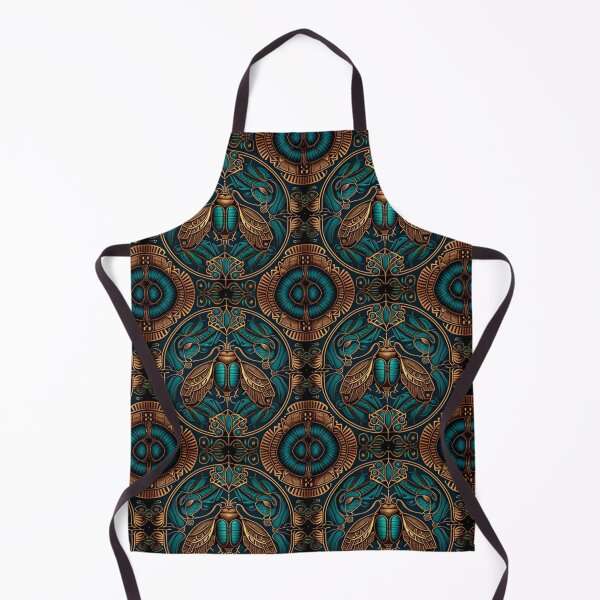 Item preview, Turquoise Sacred Egyptian Scarab Beetle Fabric Textile Pattern designed and sold by Alladin7.