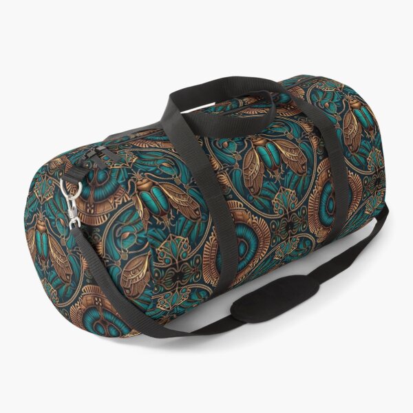 Item preview, Turquoise Sacred Egyptian Scarab Beetle Fabric Textile Pattern designed and sold by Alladin7.