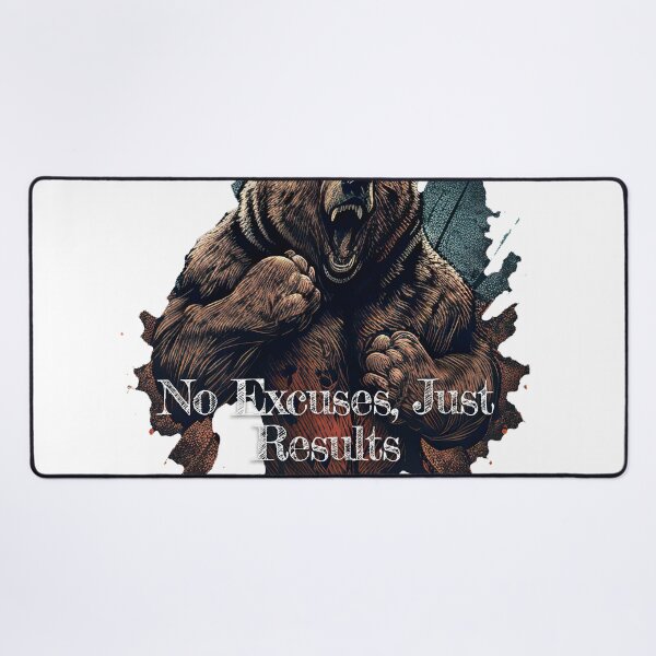 Item preview, No Excuses, Just Results Bodybuilding Fitness Gym Workout Exercise Merch Print  Design designed and sold by tengamerx.
