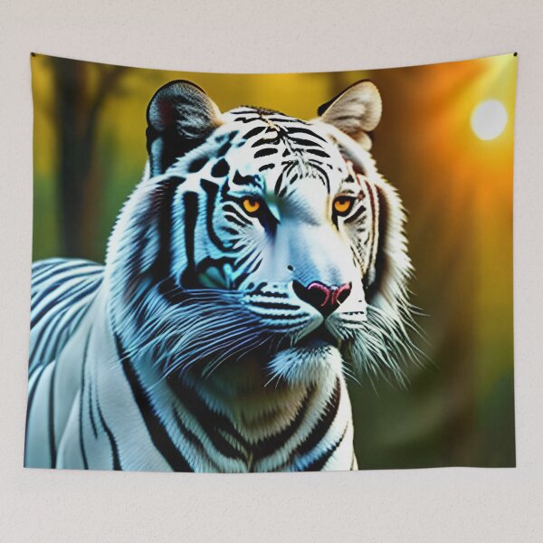 Item preview, white tiger in the forest designed and sold by redstar-design.
