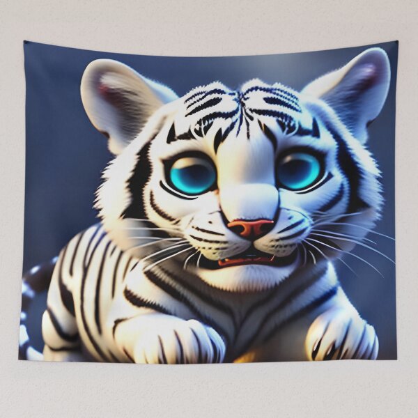 Item preview, white tiger in pixar style designed and sold by redstar-design.