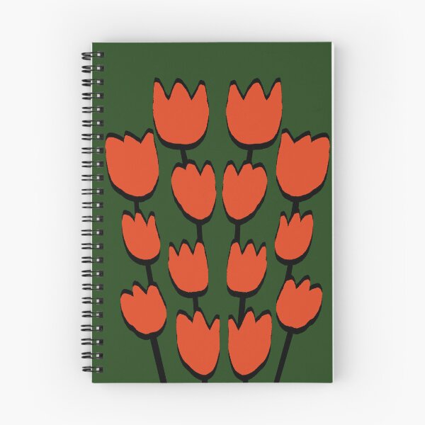 Item preview, red tullips on a green background designed and sold by Lora Deyn.