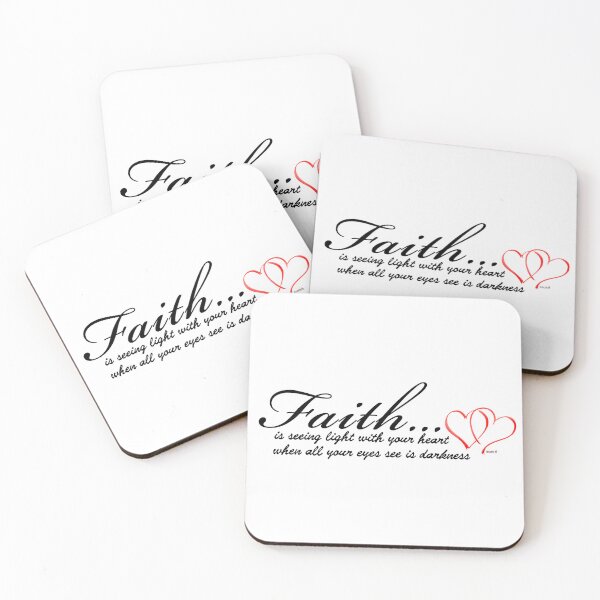Item preview, Faith is seeing light with your heart when all your eyes see is darkness - inspirational quote designed and sold by ROUTE6.