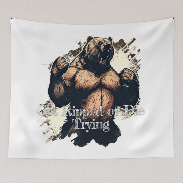 Item preview, Get Ripped or Die Trying Bodybuilding Fitness Gym Workout Exercise Merch Print  Design designed and sold by tengamerx.