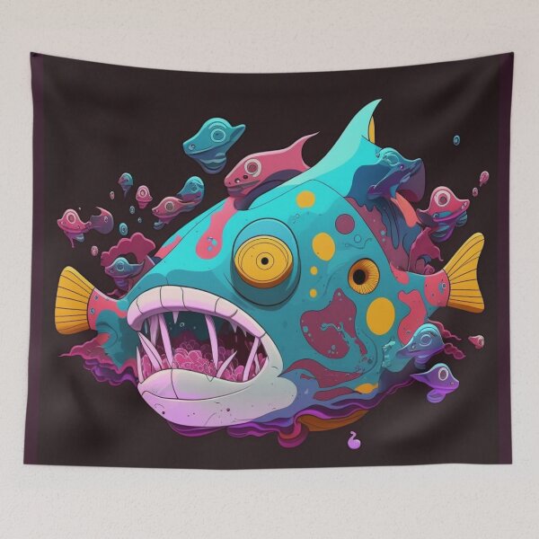 Item preview, Bruxish the Colorful Psychic Fish in murky waters! designed and sold by Frocentric.