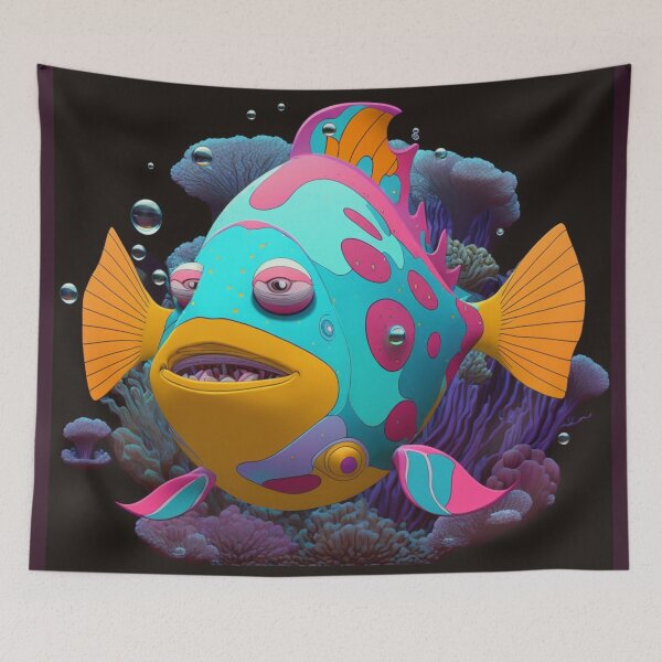 Item preview, Bruxish, the Colorful Psychic Fish in murky waters! designed and sold by Frocentric.