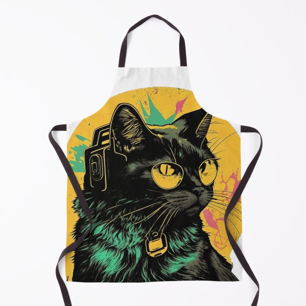 Item preview, Cat Black Vintage Eighties Style Cat Retro Property Gift designed and sold by STOREMUZAN.