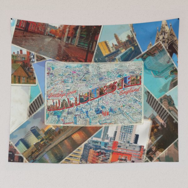 Item preview, Greetings from Manchester in England Vintage style retro souvenir designed and sold by DeveloperProp0.