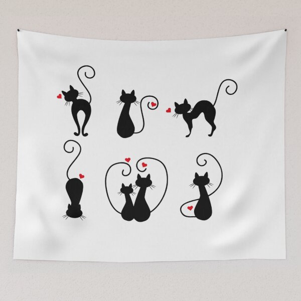 Item preview, Black cats illustration designed and sold by Gile-Shop.