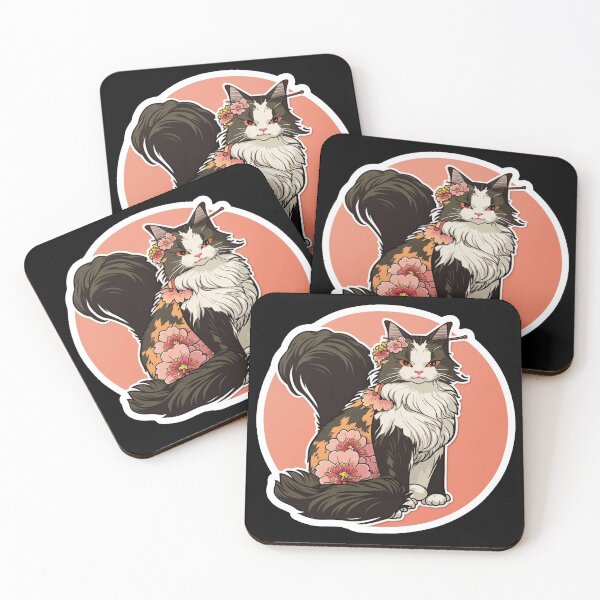 Item preview, Maine Coon cat - dressed as a Japanese geisha! designed and sold by adredn86.