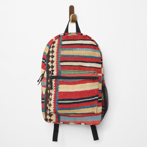 Item preview, Antique Bijar Kilim with Colorful Stripes Print designed and sold by Vicky Brago-Mitchell®.