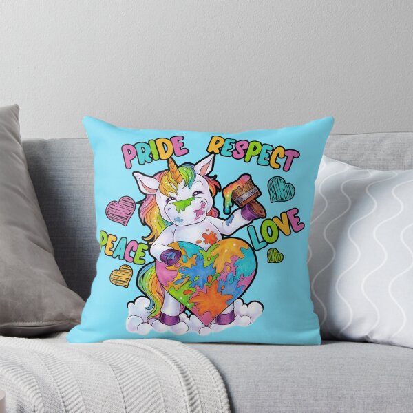 Item preview, Love Pride Respect Peace Unicorn Colorful Heart LGBTQ designed and sold by ZadzeneaArt.