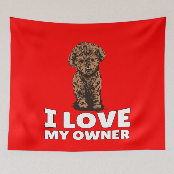 Item preview, Brown Poodle Puppy Dog Art Image I Love My Owner designed and sold by fantasticdesign.