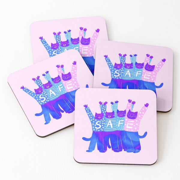 Item preview, The four cute purple cats celebrate being SAFE designed and sold by IULIART.