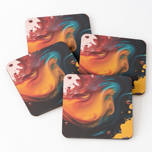Item preview, Acrylic Blue, Acrylic Paint Flow Effect, Blue, Yellow Rust designed and sold by I-Desire.