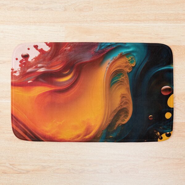 Item preview, Acrylic Blue, Acrylic Paint Flow Effect, Blue, Yellow Rust designed and sold by I-Desire.