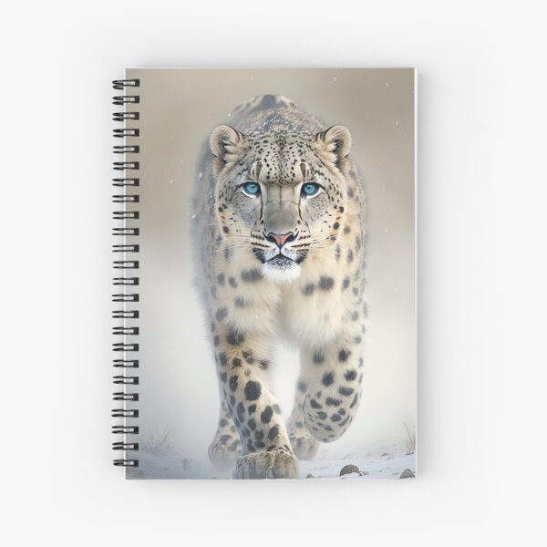 Item preview, Snow leopard with blue eyes in the snow designed and sold by RK - Shop.