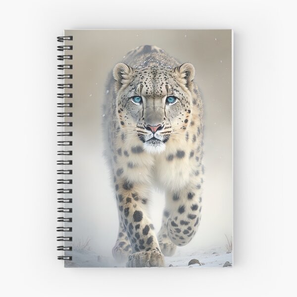 Item preview, Snow leopard with blue eyes in the snow designed and sold by RK - Shop.
