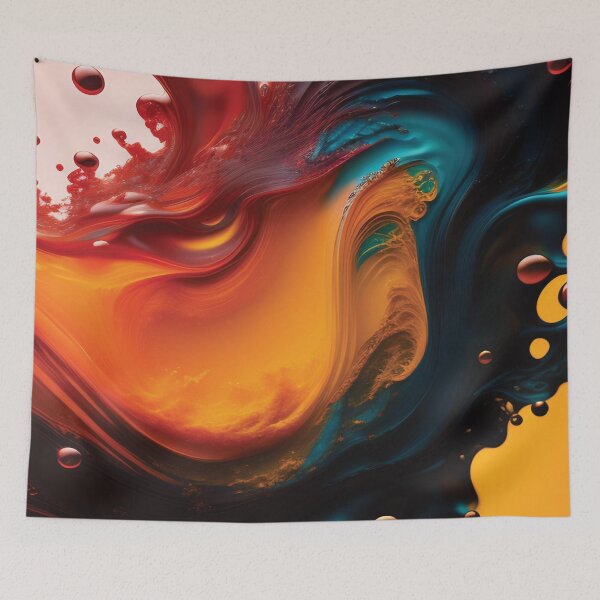 Item preview, Acrylic Blue, Acrylic Paint Flow Effect, Blue, Yellow Rust designed and sold by I-Desire.