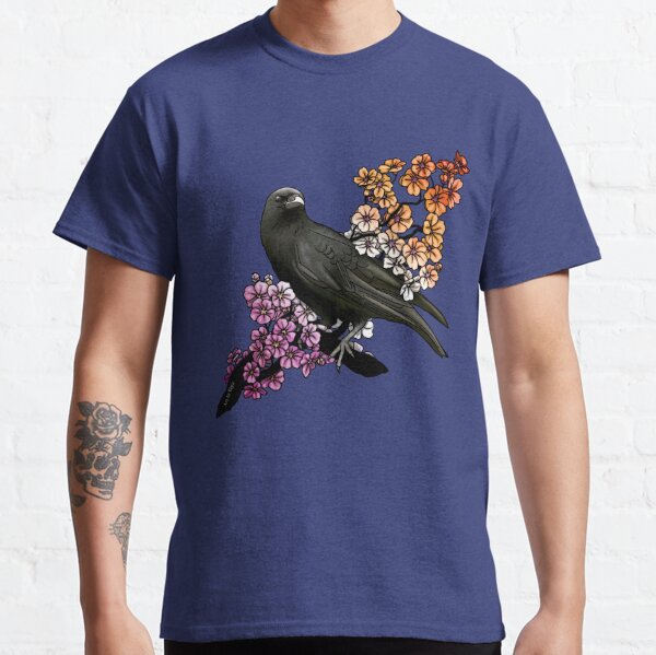 Womens Crow Raven Cosmic Crows Ravens Birds In Nature Mist V-Neck T-Shirt