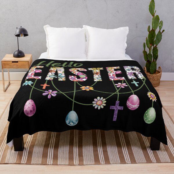Item preview, RETRO HELLO EASTER, BOHO EASTER EGGS, SPRING FLOWERS AND CROSSES designed and sold by FlutteringWings.